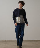 マシン ウォッシャブル アンチ ピリング 軽量 切り替え デザイン セーター イージーケア BLUE STANDARD ブルースタンダード