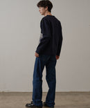 マシン ウォッシャブル アンチ ピリング 軽量 切り替え デザイン セーター イージーケア BLUE STANDARD ブルースタンダード