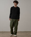 マシン ウォッシャブル  アンチ ピリング 軽量 アラン柄 クルーセーター イージーケア BLUE STANDARD ブルースタンダード