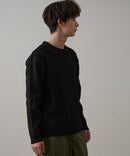 マシン ウォッシャブル  アンチ ピリング 軽量 アラン柄 クルーセーター イージーケア BLUE STANDARD ブルースタンダード