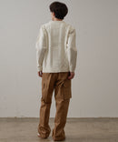 マシン ウォッシャブル  アンチ ピリング 軽量 アラン柄 クルーセーター イージーケア BLUE STANDARD ブルースタンダード