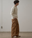 マシン ウォッシャブル  アンチ ピリング 軽量 アラン柄 クルーセーター イージーケア BLUE STANDARD ブルースタンダード