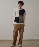 マシン ウォッシャブル アンチ ピリング 軽量 切り替え デザイン セーター イージーケア BLUE STANDARD ブルースタンダード