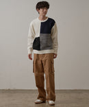 マシン ウォッシャブル アンチ ピリング 軽量 切り替え デザイン セーター イージーケア BLUE STANDARD ブルースタンダード