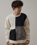 マシン ウォッシャブル アンチ ピリング 軽量 切り替え デザイン セーター イージーケア BLUE STANDARD ブルースタンダード