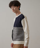 マシン ウォッシャブル アンチ ピリング 軽量 切り替え デザイン セーター イージーケア BLUE STANDARD ブルースタンダード