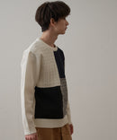 マシン ウォッシャブル アンチ ピリング 軽量 切り替え デザイン セーター イージーケア BLUE STANDARD ブルースタンダード