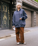 【BEN DAVIS/ベンデイビス】ワンポイントキモウハーフジップ ヘビーウェイトスウェット ワンポイント刺繍 裏起毛