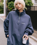 【BEN DAVIS/ベンデイビス】ワンポイントキモウハーフジップ ヘビーウェイトスウェット ワンポイント刺繍 裏起毛