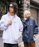 【BEN DAVIS/ベンデイビス】ワンポイントキモウハーフジップ ヘビーウェイトスウェット ワンポイント刺繍 裏起毛