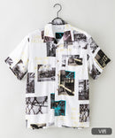 接触冷感 総柄 アロハシャツ レーヨン100% オープンカラー 開襟 ストリート モード カジュアル 夏服  UNIIT ユニット