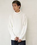 ふんわりもちもちのやみつきな触り 心地 ふわもち モール 畦編み タートルネック セーター  BLUE STANDARD ブルースタンダード