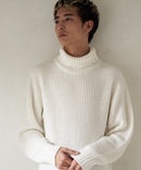 ふんわりもちもちのやみつきな触り 心地 ふわもち モール 畦編み タートルネック セーター  BLUE STANDARD ブルースタンダード