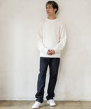 ふんわり もちもちのやみつきな触り心地 ふわもちモール 畦編み クルー ネックセーター BLUE STANDARD ブルースタンダード