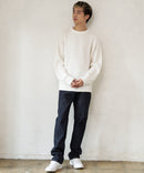 ふんわり もちもちのやみつきな触り心地 ふわもちモール 畦編み クルー ネックセーター BLUE STANDARD ブルースタンダード