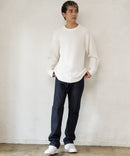 ふんわり もちもちのやみつきな触り心地 ふわもちモール 畦編み クルー ネックセーター BLUE STANDARD ブルースタンダード