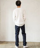 ふんわり もちもちのやみつきな触り心地 ふわもちモール 畦編み クルー ネックセーター BLUE STANDARD ブルースタンダード