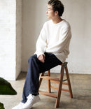 ふんわり もちもちのやみつきな触り心地 ふわもちモール 畦編み クルー ネックセーター BLUE STANDARD ブルースタンダード