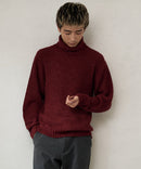 ふんわりもちもちのやみつきな触り 心地 ふわもち モール 畦編み タートルネック セーター  BLUE STANDARD ブルースタンダード