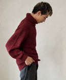 ふんわりもちもちのやみつきな触り 心地 ふわもち モール 畦編み タートルネック セーター  BLUE STANDARD ブルースタンダード