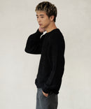 ふんわり もちもちのやみつきな触り心地 ふわもちモール 畦編み クルー ネックセーター BLUE STANDARD ブルースタンダード