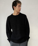 ふんわり もちもちのやみつきな触り心地 ふわもちモール 畦編み クルー ネックセーター BLUE STANDARD ブルースタンダード