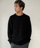 ふんわり もちもちのやみつきな触り心地 ふわもちモール 畦編み クルー ネックセーター BLUE STANDARD ブルースタンダード