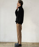 ふんわりもちもちのやみつきな触り 心地 ふわもち モール 畦編み タートルネック セーター  BLUE STANDARD ブルースタンダード