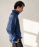 ふんわりもちもちのやみつきな触り 心地 ふわもち モール 畦編み タートルネック セーター  BLUE STANDARD ブルースタンダード