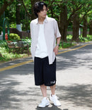 ペンギン プリント ミニ 裏毛 ショート パンツ さらさら BLUE STANDARD ブルースタンダード