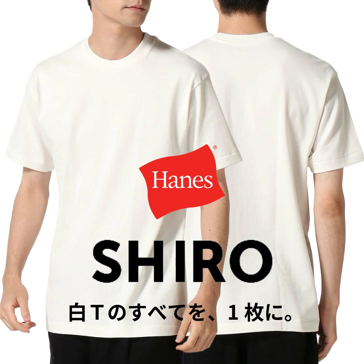 HANES/ヘインズ】【究極の白】 SHIRO クルーネックTシャツ ビッグ