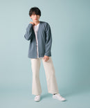 【KAITEKI+】ドライタッチ 吸水 速乾 ストレッチ イージーケア ドライリップル ボタン カーディガン  快適 カイテキ