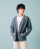 【KAITEKI+】ドライタッチ 吸水 速乾 ストレッチ イージーケア ドライリップル ボタン カーディガン  快適 カイテキ