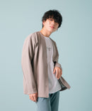 【KAITEKI+】ドライタッチ 吸水 速乾 ストレッチ イージーケア ドライリップル ボタン カーディガン  快適 カイテキ