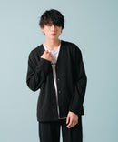 【KAITEKI+】ドライタッチ 吸水 速乾 ストレッチ イージーケア ドライリップル ボタン カーディガン  快適 カイテキ