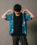 接触冷感 総柄 アロハシャツ レーヨン100% オープンカラー 開襟 ストリート モード カジュアル 夏服  UNIIT ユニット