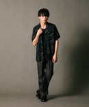 接触冷感 総柄 アロハシャツ レーヨン100% オープンカラー 開襟 ストリート モード カジュアル 夏服  UNIIT ユニット