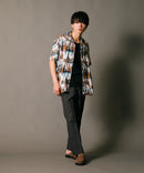 接触冷感 総柄 アロハシャツ レーヨン100% オープンカラー 開襟 ストリート モード カジュアル 夏服  UNIIT ユニット