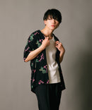 接触冷感 総柄 アロハシャツ レーヨン100% オープンカラー 開襟 ストリート モード カジュアル 夏服  UNIIT ユニット