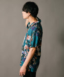 接触冷感 総柄 アロハシャツ レーヨン100% オープンカラー 開襟 ストリート モード カジュアル 夏服  UNIIT ユニット