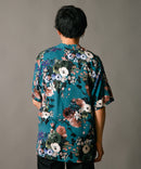 接触冷感 総柄 アロハシャツ レーヨン100% オープンカラー 開襟 ストリート モード カジュアル 夏服  UNIIT ユニット