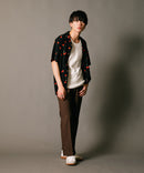 接触冷感 総柄 アロハシャツ レーヨン100% オープンカラー 開襟 ストリート モード カジュアル 夏服  UNIIT ユニット