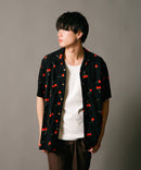 接触冷感 総柄 アロハシャツ レーヨン100% オープンカラー 開襟 ストリート モード カジュアル 夏服  UNIIT ユニット