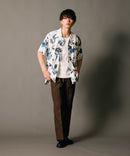 接触冷感 総柄 アロハシャツ レーヨン100% オープンカラー 開襟 ストリート モード カジュアル 夏服  UNIIT ユニット
