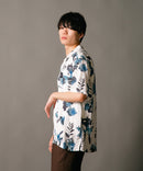 接触冷感 総柄 アロハシャツ レーヨン100% オープンカラー 開襟 ストリート モード カジュアル 夏服  UNIIT ユニット