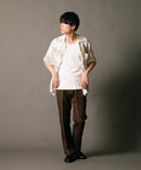 接触冷感 総柄 アロハシャツ レーヨン100% オープンカラー 開襟 ストリート モード カジュアル 夏服  UNIIT ユニット