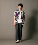 接触冷感 総柄 アロハシャツ レーヨン100% オープンカラー 開襟 ストリート モード カジュアル 夏服  UNIIT ユニット