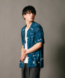 接触冷感 総柄 アロハシャツ レーヨン100% オープンカラー 開襟 ストリート モード カジュアル 夏服  UNIIT ユニット