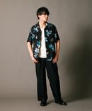 接触冷感 総柄 アロハシャツ レーヨン100% オープンカラー 開襟 ストリート モード カジュアル 夏服  UNIIT ユニット