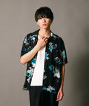 接触冷感 総柄 アロハシャツ レーヨン100% オープンカラー 開襟 ストリート モード カジュアル 夏服  UNIIT ユニット